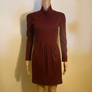 Chi Yi Yuen Long Sleeve Mock Turtleneck Dress